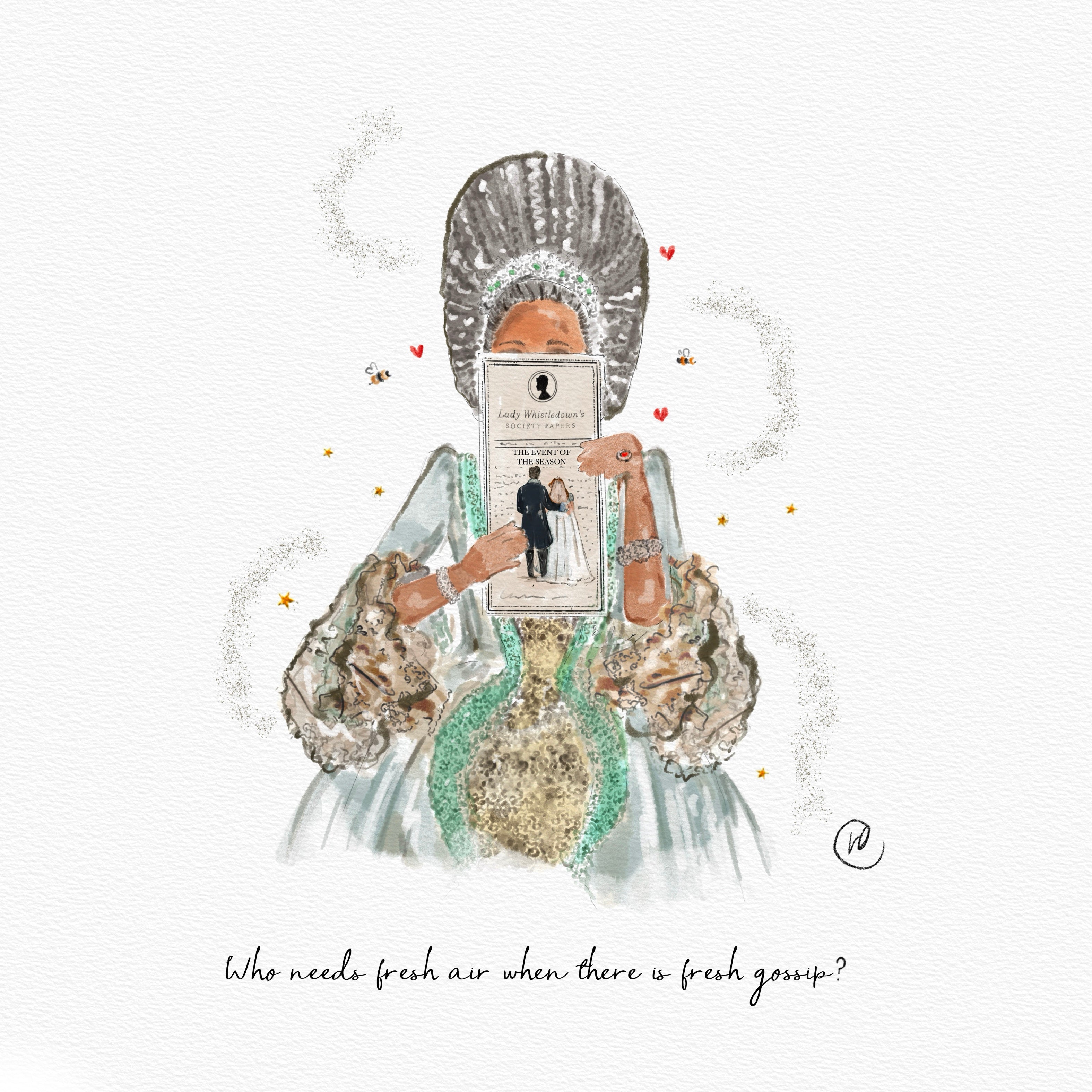 Queen Charlotte Gossip Print