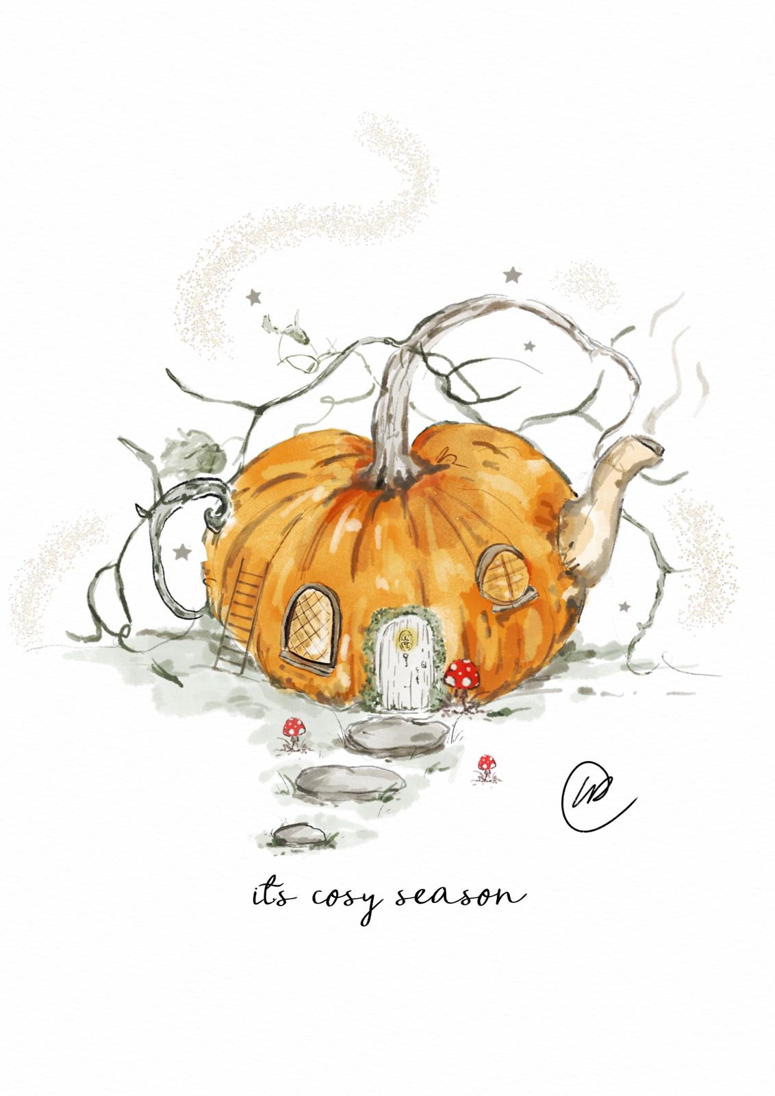 Cosy pumpkin house | Print