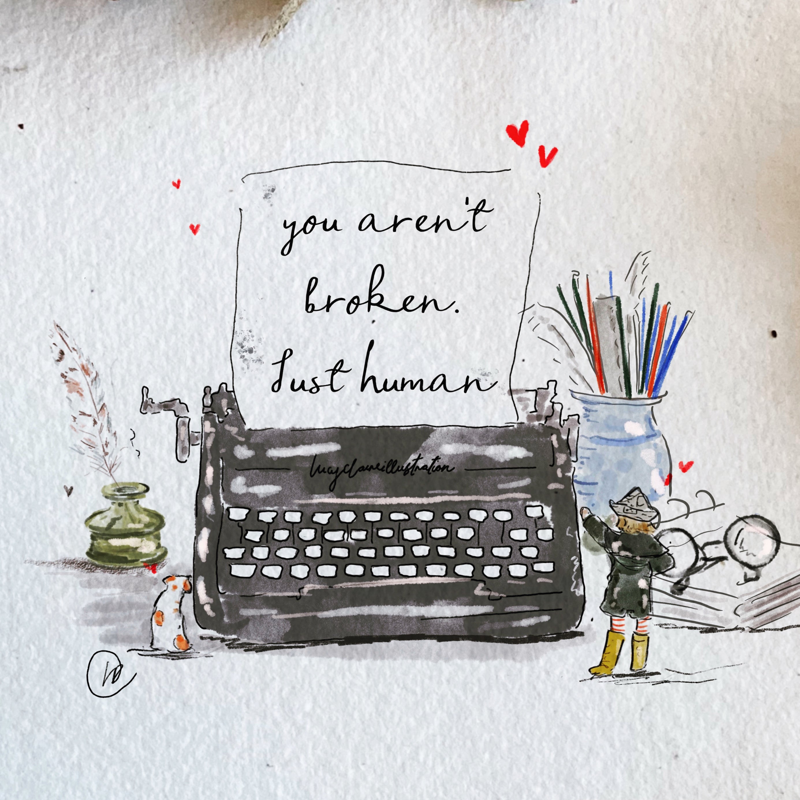 Just Human Typewriter Print