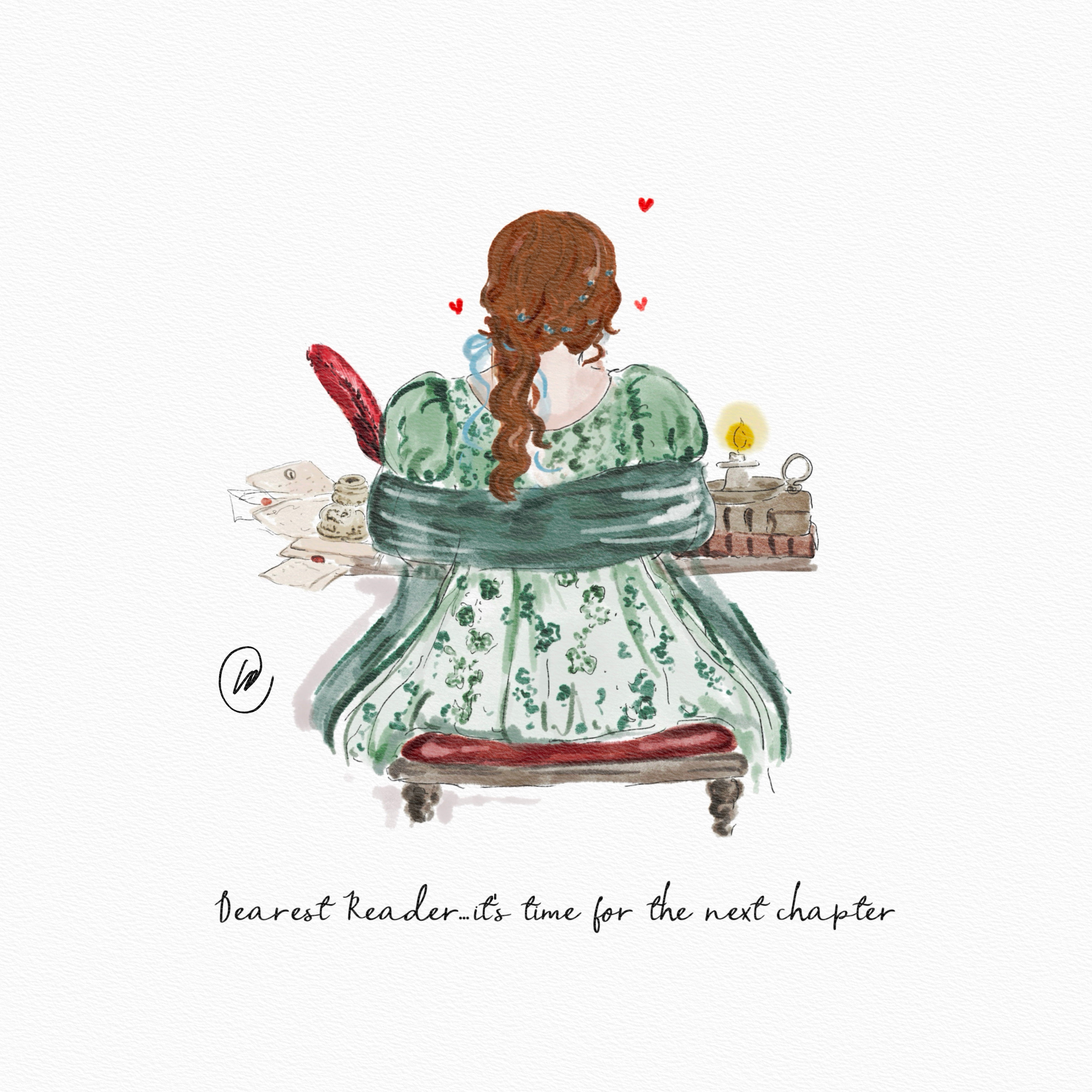 Penelope Writing Desk Illustration