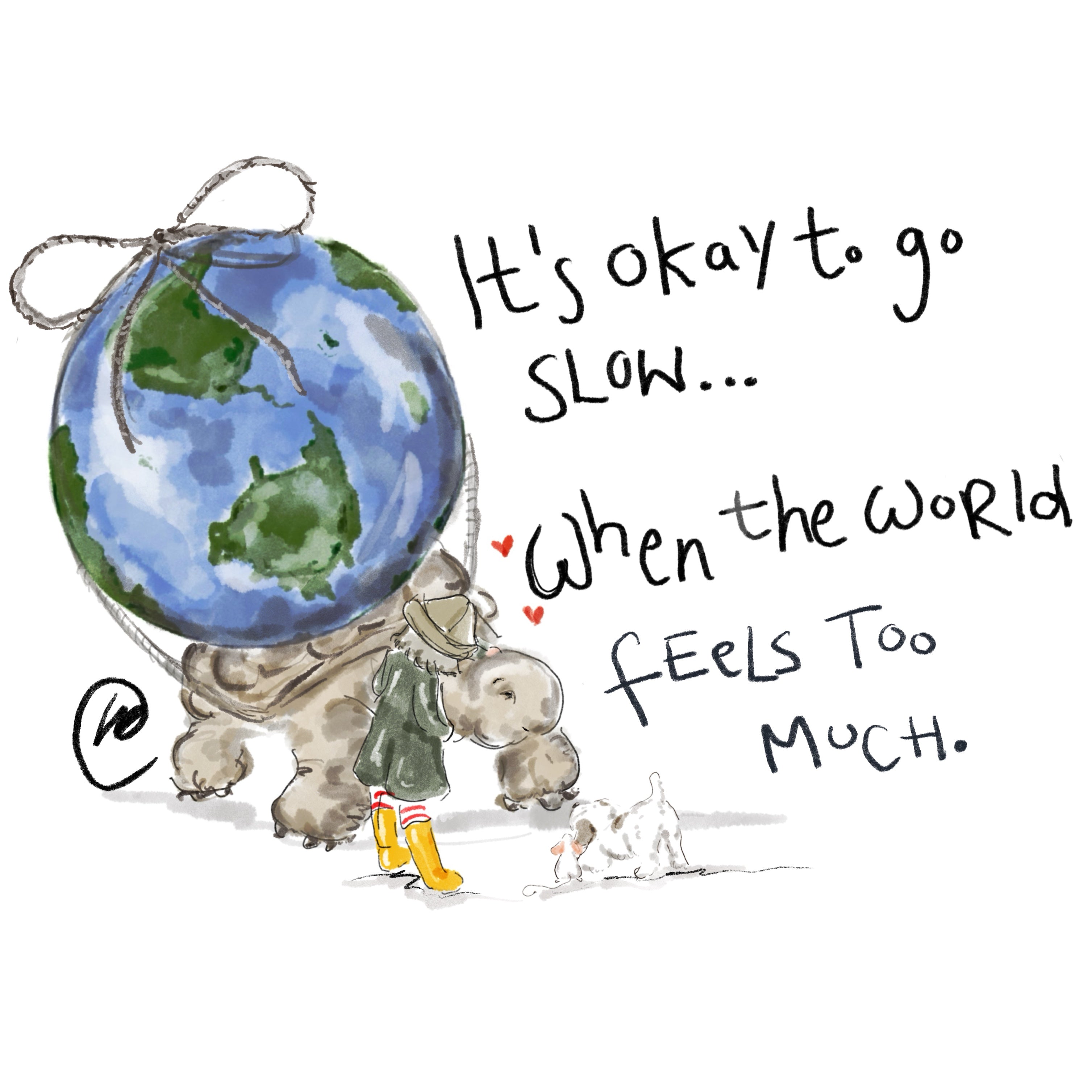 Slow World Tortoise Print