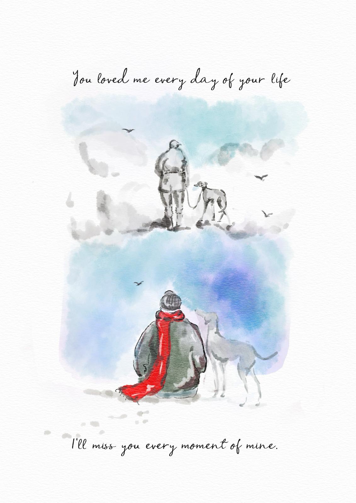 Every moment, forever love dog print