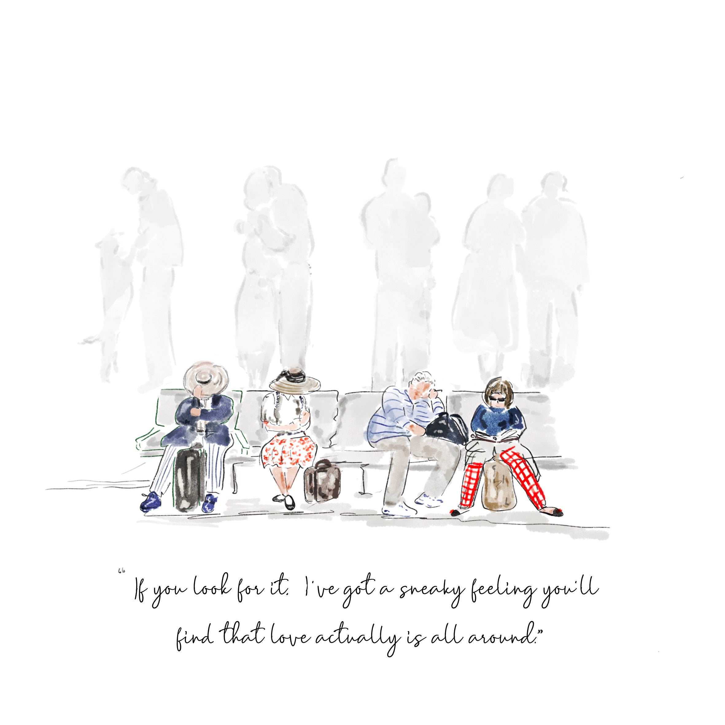Love Actually Airport Print Lucy Claire Illustration