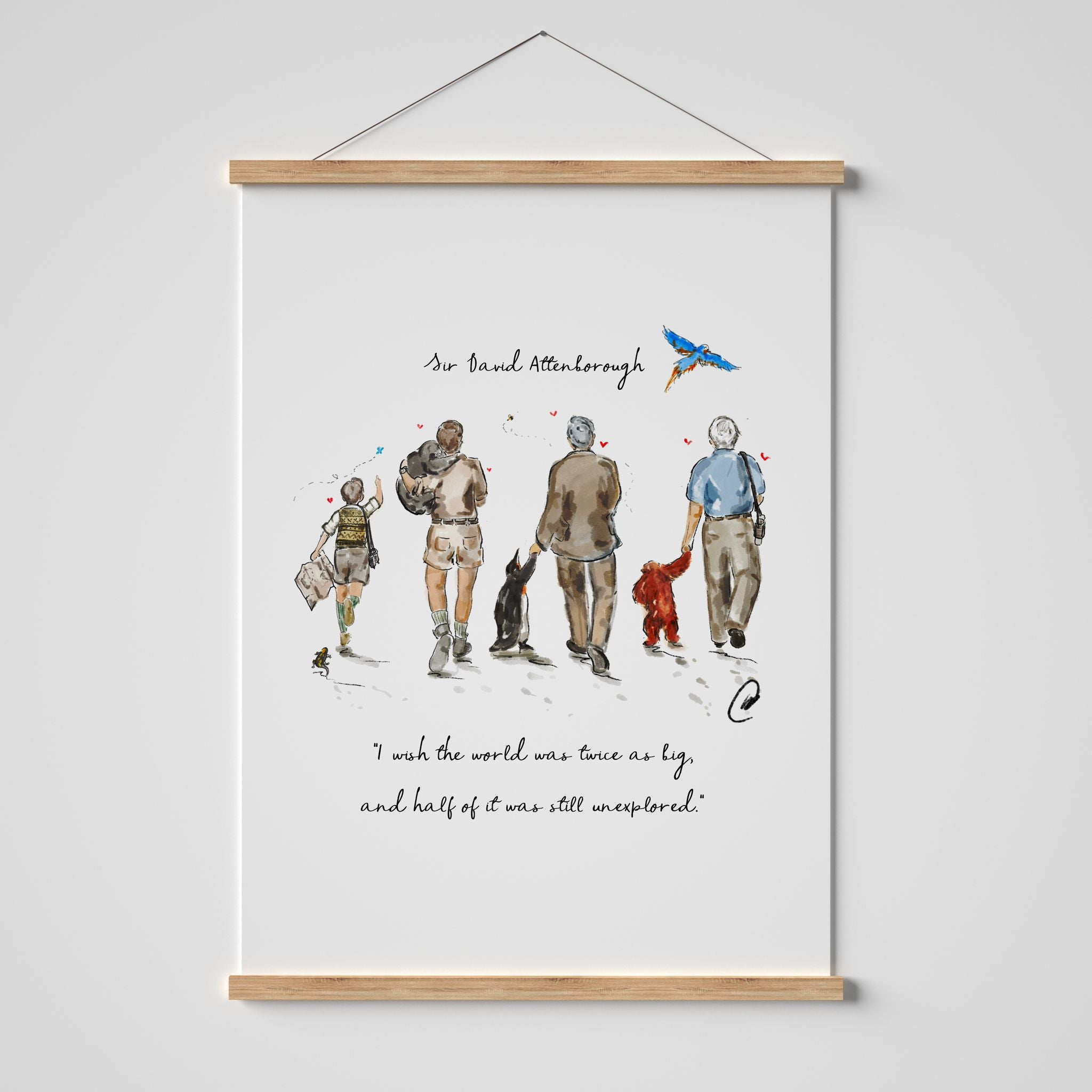 99th Birthday David Attenborough Print