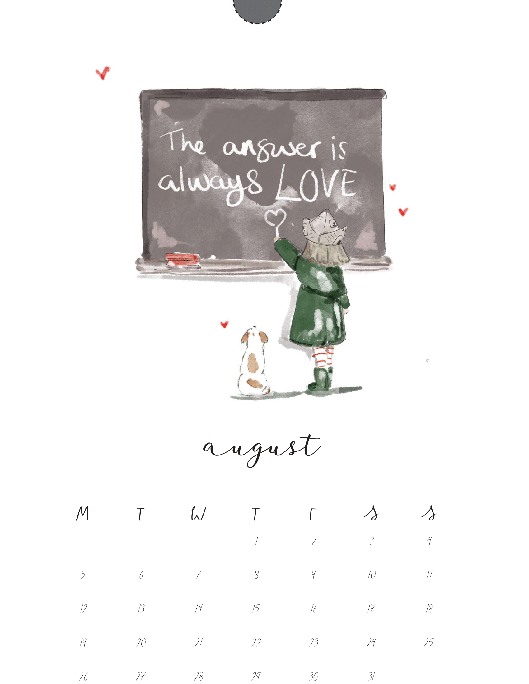 A4 Self Love Calendar 2024