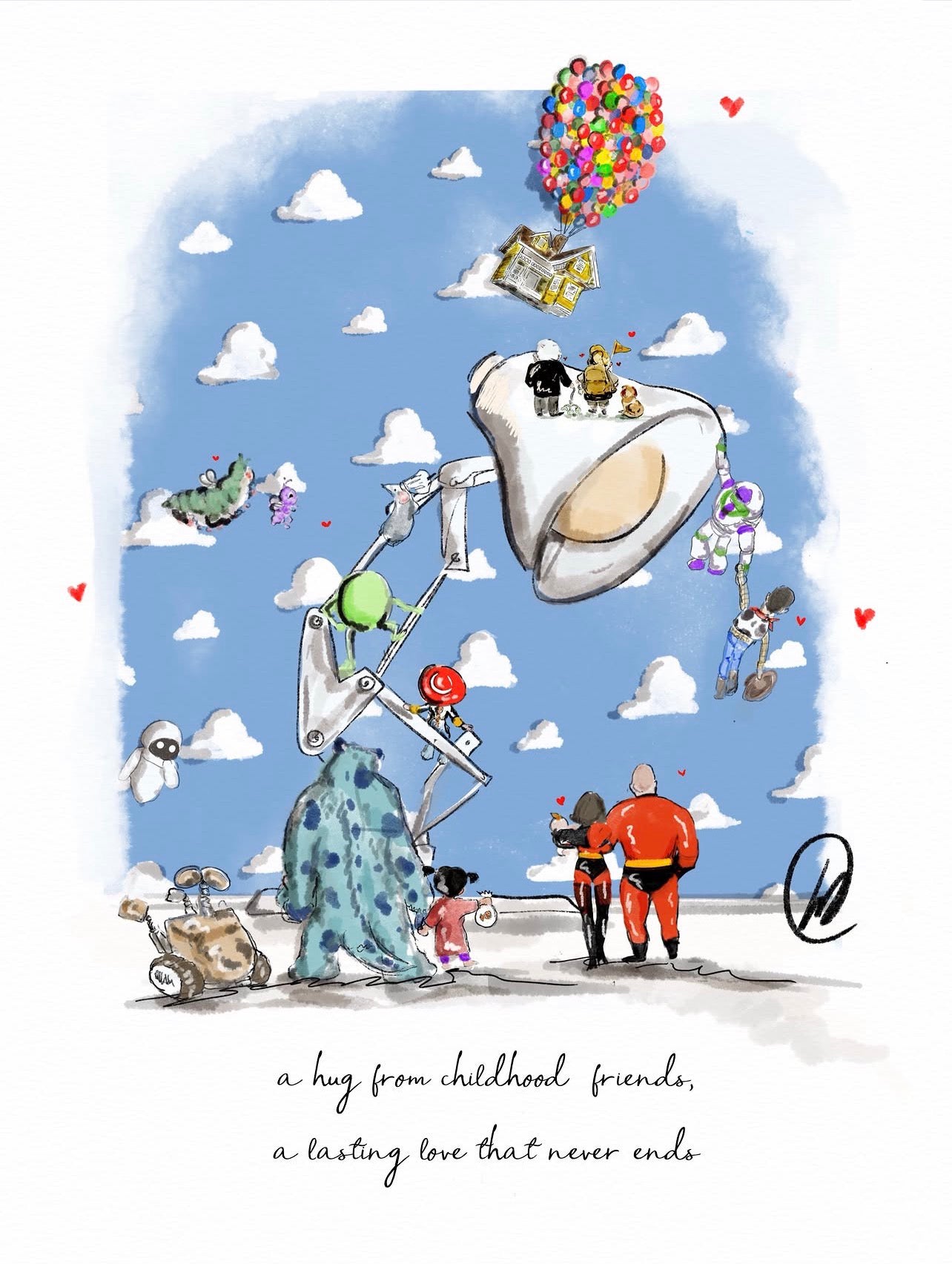 A Hug From Childhood Friends | Print