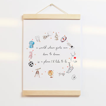 Dare to dream Illustrated Print