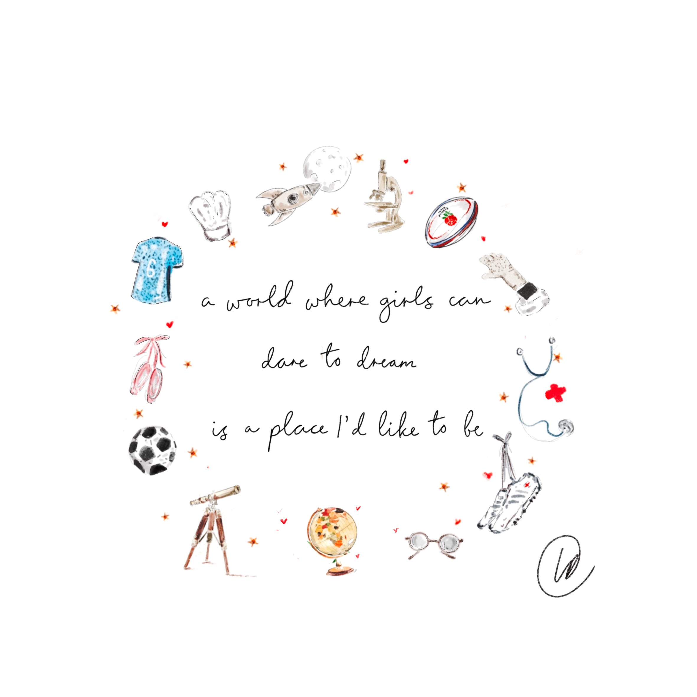 Dare to Dream Illustrated Print