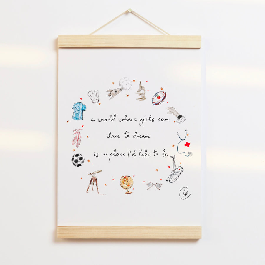 Dare to dream Illustrated Print