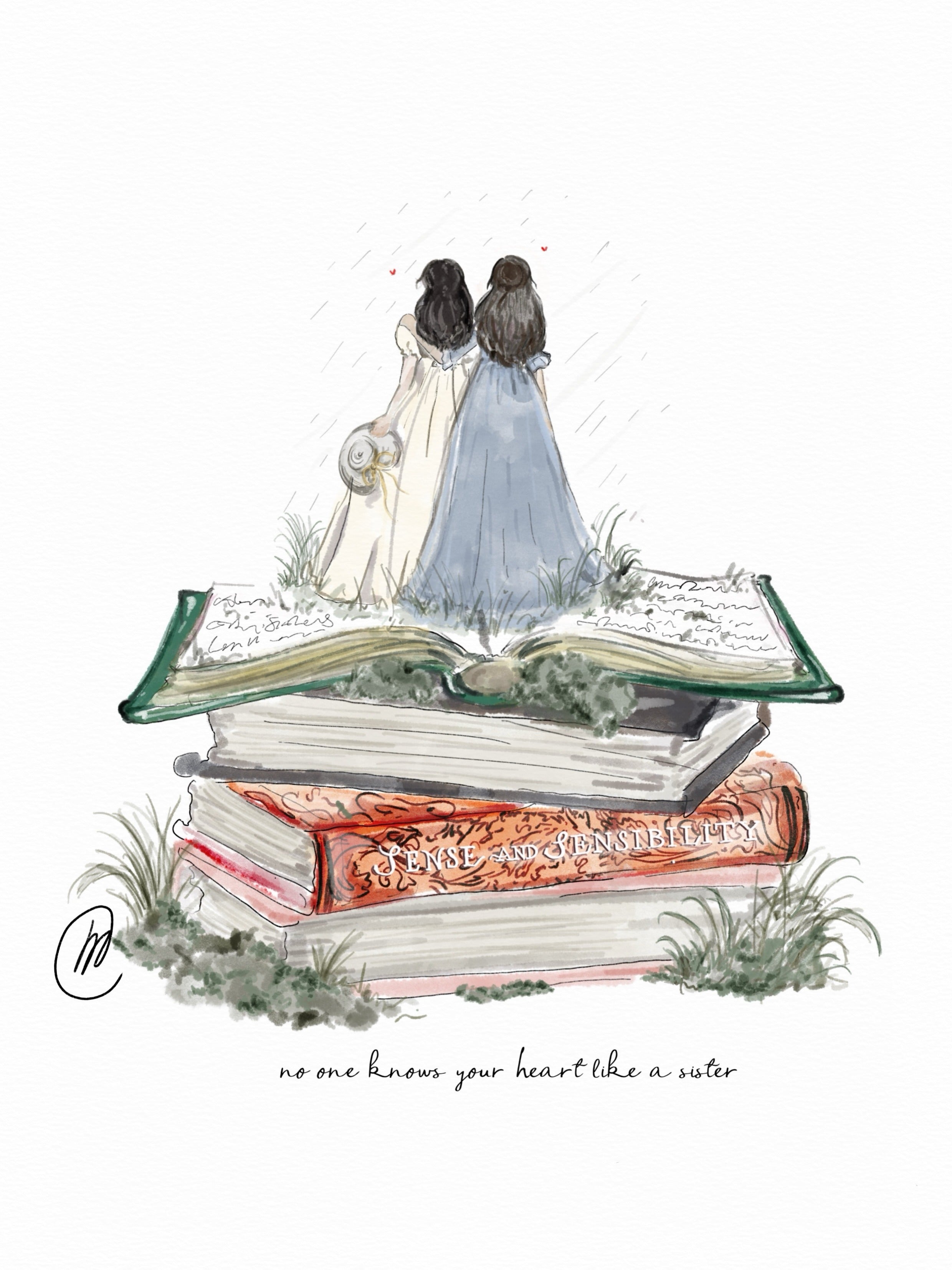 No one knows your heart like a sister - Jane Austen Sense and Sensibility fine art print