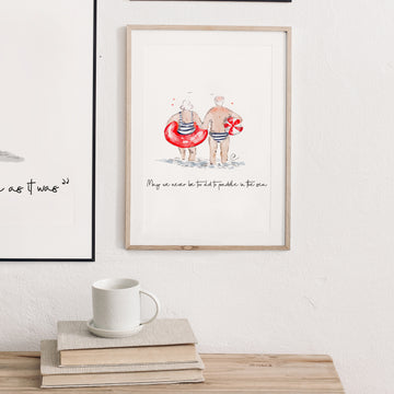 Paddling In The Sea Print