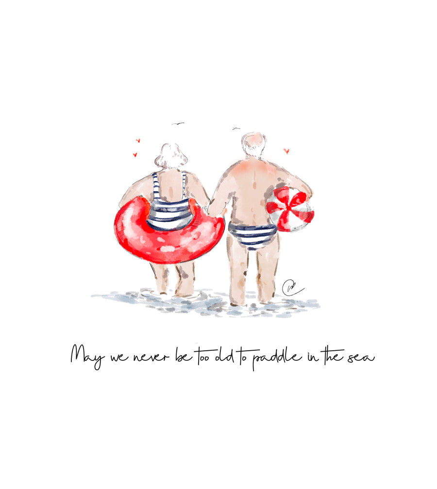 Paddling In The Sea Print
