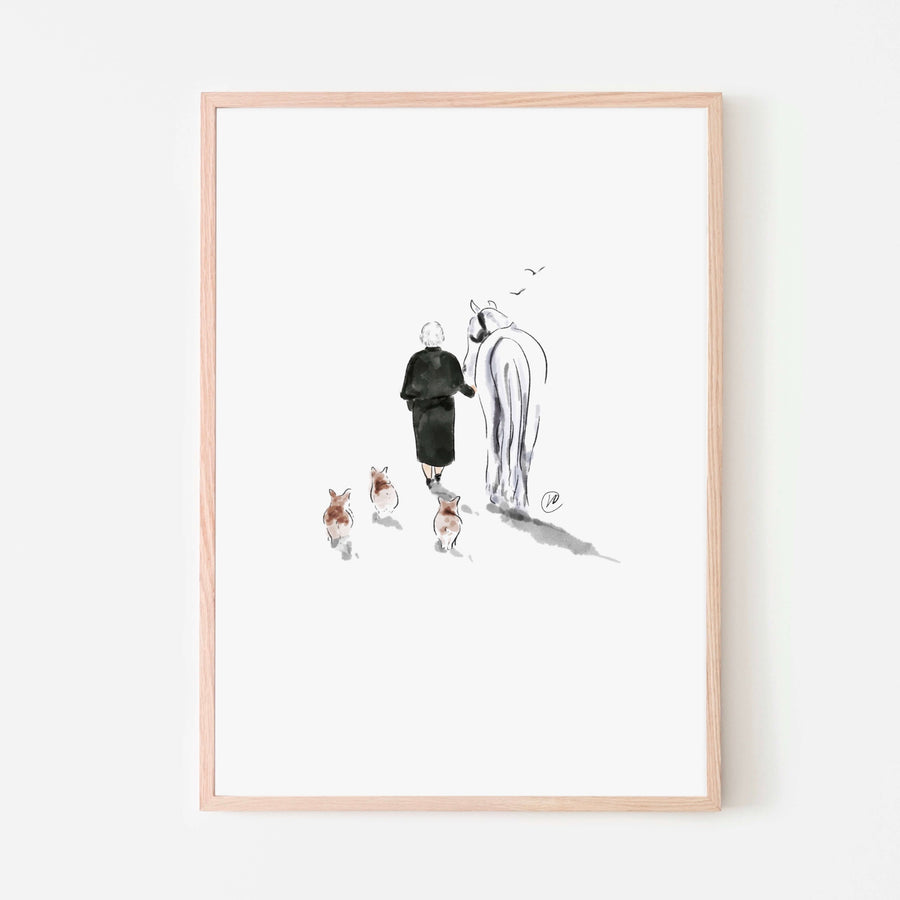 Corgi Walk Print